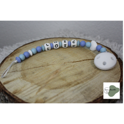 Nuggikette Eisblau/Babyblau/Weiss
