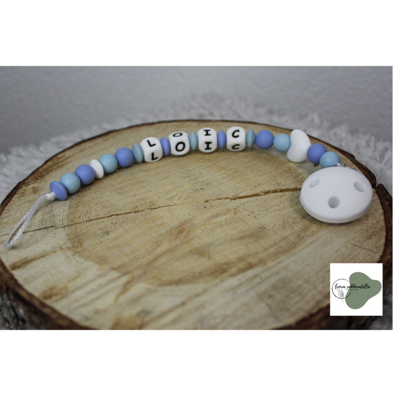 Nuggikette Eisblau/Babyblau/Weiss
